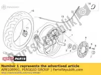 AP8108991, Piaggio Group, voorwiel zilver aprilia  atlantic 125 200 250 300 2003 2004 2005 2006 2010 2011, Nieuw