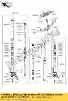 110650184KX, Kawasaki, czapka, widelec, srebro kawasaki zx6r ninja p zx 6r 600 , Nowy