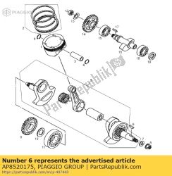 Aprilia AP8520175, Vliegwiel sleutel d16x5, OEM: Aprilia AP8520175