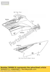 patroon, lijkwade, upp, rh klx110cb van Kawasaki, met onderdeel nummer 560690711, bestel je hier online: