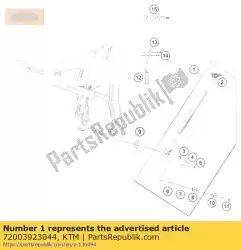 Aqui você pode pedir o suporte lateral cpl. Em KTM , com o número da peça 72003923044: