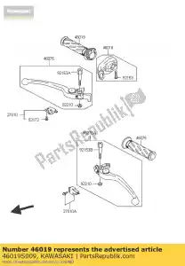 Kawasaki 46019S009 grip-assy - Bottom side