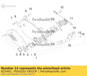 Piaggio Group 825481 braçadeira de mangueira - Lado inferior