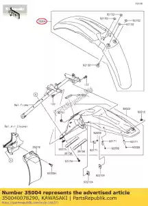 Kawasaki 350040078290 fender-front,l.green - Bottom side