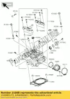 110080173, Kawasaki, cabeça-comp-cilindro kawasaki kx  f kx450f kx450 450 , Novo