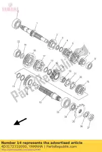 yamaha 4D3172310000 engranaje, tercera rueda (29t) - Lado inferior