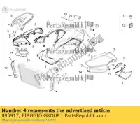 895917, Piaggio Group, tampa lateral direita aprilia shiver zd4rag00 750 2010 2011 2012 2013 2014 2015 2016, Novo