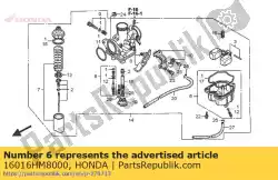 Here you can order the no description available from Honda, with part number 16016HM8000: