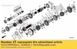 Here you can order the bearing, needle, 22mm from Honda, with part number 91023MM5641: