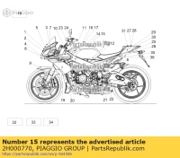 2H000770, Aprilia, bande autocollant sx, Nouveau