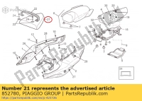 852780, Aprilia, decalque da carenagem traseira direita, Novo