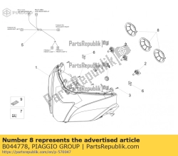 Aprilia B044778, Prise de phare, OEM: Aprilia B044778