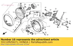 Aquí puede pedir cubierta de goma de Honda , con el número de pieza 33112MZ0671: