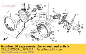 Honda 33112MZ0671 cubierta de goma - Lado inferior