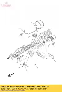 yamaha 1WS845470000 snoer, kentekenverlichting - Onderkant