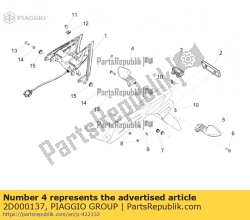 Aprilia 2D000137, Richtingaanwijzer rechts achter, OEM: Aprilia 2D000137