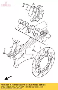 Yamaha 1NL258105200 remklauw - Onderkant