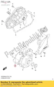 suzuki 1148348H00 pakking, magneto - Onderkant