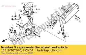 Honda 18310MGY640 uitlaat comp. - Onderkant