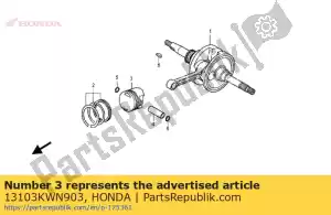 Honda 13103KWN903 pistão (o.s. 0,50) - Lado inferior