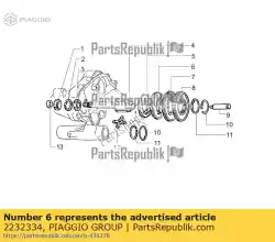 Ici, vous pouvez commander le troisième vitesse auprès de Piaggio Group , avec le numéro de pièce 2232334: