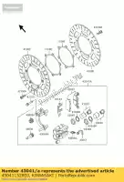 430411528DJ, Kawasaki, pinza-assy, ??fr, rh, bl kawasaki gpz gpzs 500, Nuovo