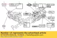 87565MCJ000ZB, Honda, no hay descripción disponible en este momento honda cbr 900 2000, Nuevo