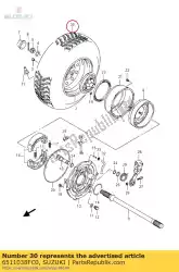 Aqui você pode pedir o pneu traseiro em Suzuki , com o número da peça 6511038FC0: