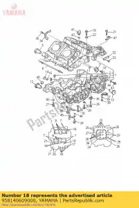 yamaha 958140609000 boulon, bride (3jp) - La partie au fond