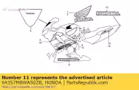 64357MBWA50ZB, Honda, listra b, l. capuz inferior * honda cbr  rr f cbr600f 600 , Novo