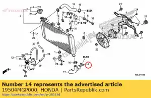 Honda 19504MGP000 clamp, water hose, 35mm - Bottom side