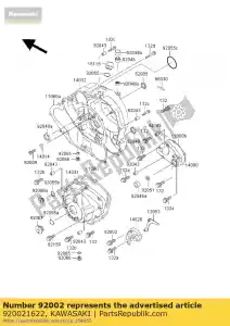 Kawasaki 920021622 bolt,6x30 - Bottom side