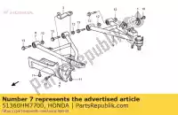 51360HM7700, Honda, Conjunto de brazo., l. inferior honda trx 400 2000 2001 2002, Nuevo