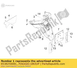 Ici, vous pouvez commander le pare-éclaboussures arrière auprès de Piaggio Group , avec le numéro de pièce 653825000C: