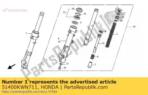 Honda 51400KWN711 forcella assy, ??r anteriore - Il fondo