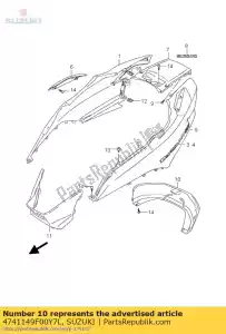 Suzuki 4741149F00Y7L spoiler de cobertura, você - Lado inferior