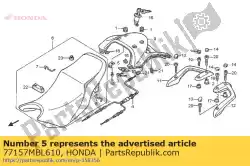 Ici, vous pouvez commander le séjour, câble de verrouillage du capot auprès de Honda , avec le numéro de pièce 77157MBL610: