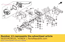 rubber, framezijde van Honda, met onderdeel nummer 50201MZ8G20, bestel je hier online: