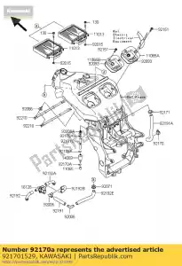 Kawasaki 921701529 klem - Onderkant