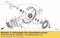 44301KYK910, Honda, axle, fr. wheel honda crf  fb f crf110f crf125fb lw crf125f sw 125 110 , New