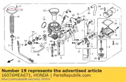 Here you can order the oring from Honda, with part number 16076MEA671: