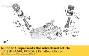Honda 13021MBAA40 juego de anillos, pistón (0.25) - Lado inferior