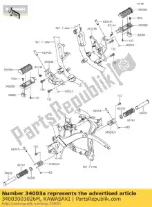 Kawasaki 34003003026M support-étape, rr, f.m.gray - La partie au fond