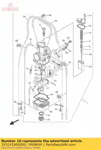 yamaha 353141860000 alfiler, flotador - Lado inferior