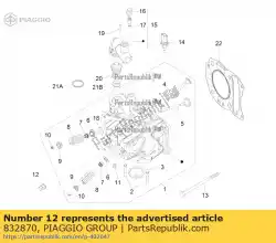 Aqui você pode pedir o porca de tampa em Piaggio Group , com o número da peça 832870: