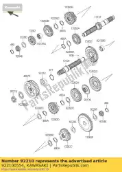 moer, 25mm vn1700c9f van Kawasaki, met onderdeel nummer 922100554, bestel je hier online: