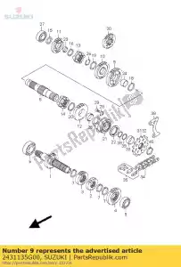 Suzuki 2431135G00 gear,1st driven - Bottom side