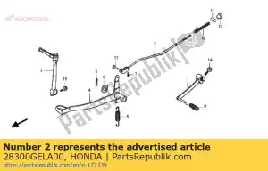 Honda 28300GELA00 arm assy., kick starter - Lado inferior