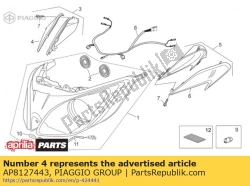 Aprilia AP8127443, Prawy kierunkowskaz f. soczewka, OEM: Aprilia AP8127443