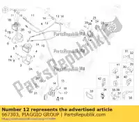 667303, Piaggio Group, Abs unit - flexibele slang achterremklauw piaggio beverly bv zapm69 zapm69300, zapm69400 zapma20s zapma2200 350 2011 2012 2013 2014 2015 2016 2017 2018 2019 2020 2021 2022, Nieuw